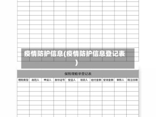 疫情防护信息(疫情防护信息登记表)