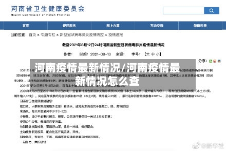 河南疫情最新情况/河南疫情最新情况怎么查-第1张图片