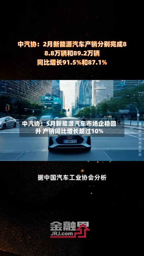 中汽协:5月新能源汽车市场企稳回升 产销同比增长超过10%-第1张图片