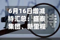6月16日增减持汇总：盛泰集团、新里程披露增持情况，播恩集团等4股拟减持（表）-第1张图片